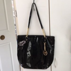 Used Michael Kors Black Patent Leather Purse